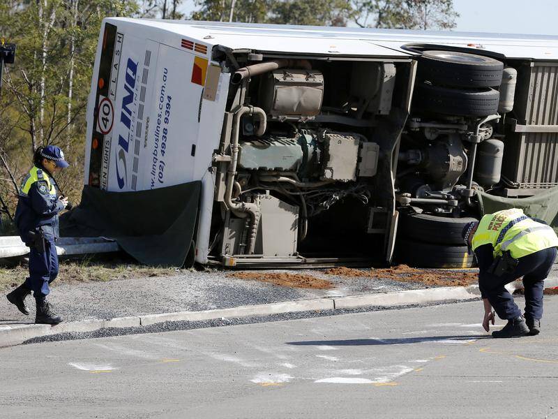 Ten people were killed and 25 were injured when a coach rolled in regional NSW. Photo: Darren Pateman/AAP PHOTOS Ten people were killed and 25 were injured when a coach rolled in regional NSW. Photo: Darren Pateman/AAP PHOTOS