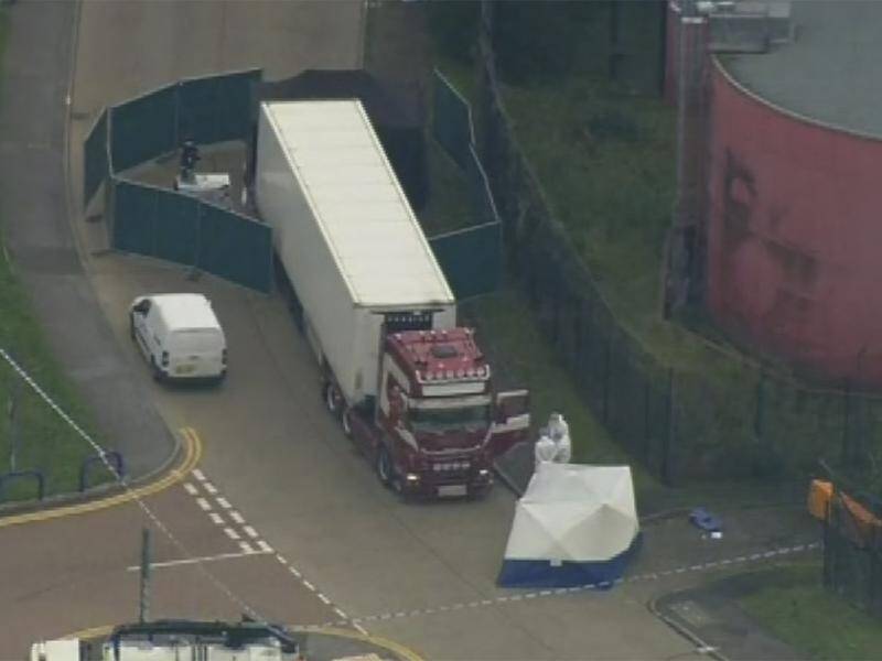 Police in England have found 39 people dead inside a truck container.
