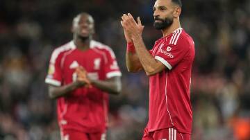 Mohamed Salah was back for Liverpool - and feeling the love from the Anfield faithful. Photo: AP PHOTO