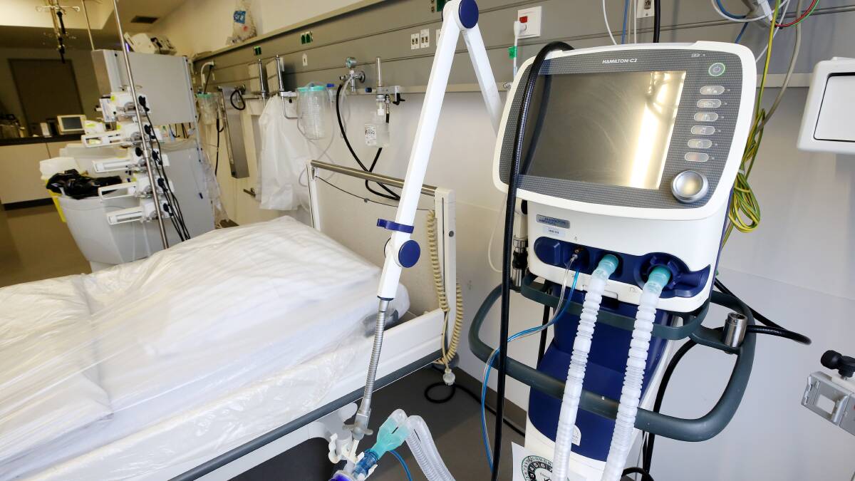 A ventilator next to an intensive care bed in the Viersen General Hospital in Germany. Picture: Roland Weihrauch/Getty Images