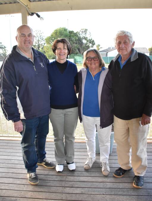 SUCCESS: Enjoying success on the Harden golf course on the weekend were Peter and Jeanette Elliot and Marj and Herb Manwaring. Photo: JODY POTTS