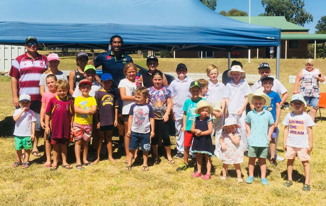 FANS: Plenty of junior football fans were on hand to meet NRL star Sia Soliola on Saturday. Picture: Contributed